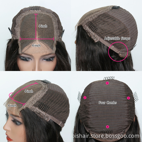 Wholesale 1B/27 Blonde Colored 4*4 Lace Front Human Hair Wigs 150% Body Wavy Wigs Brazilian Remy Hair Pre Plucked For Women